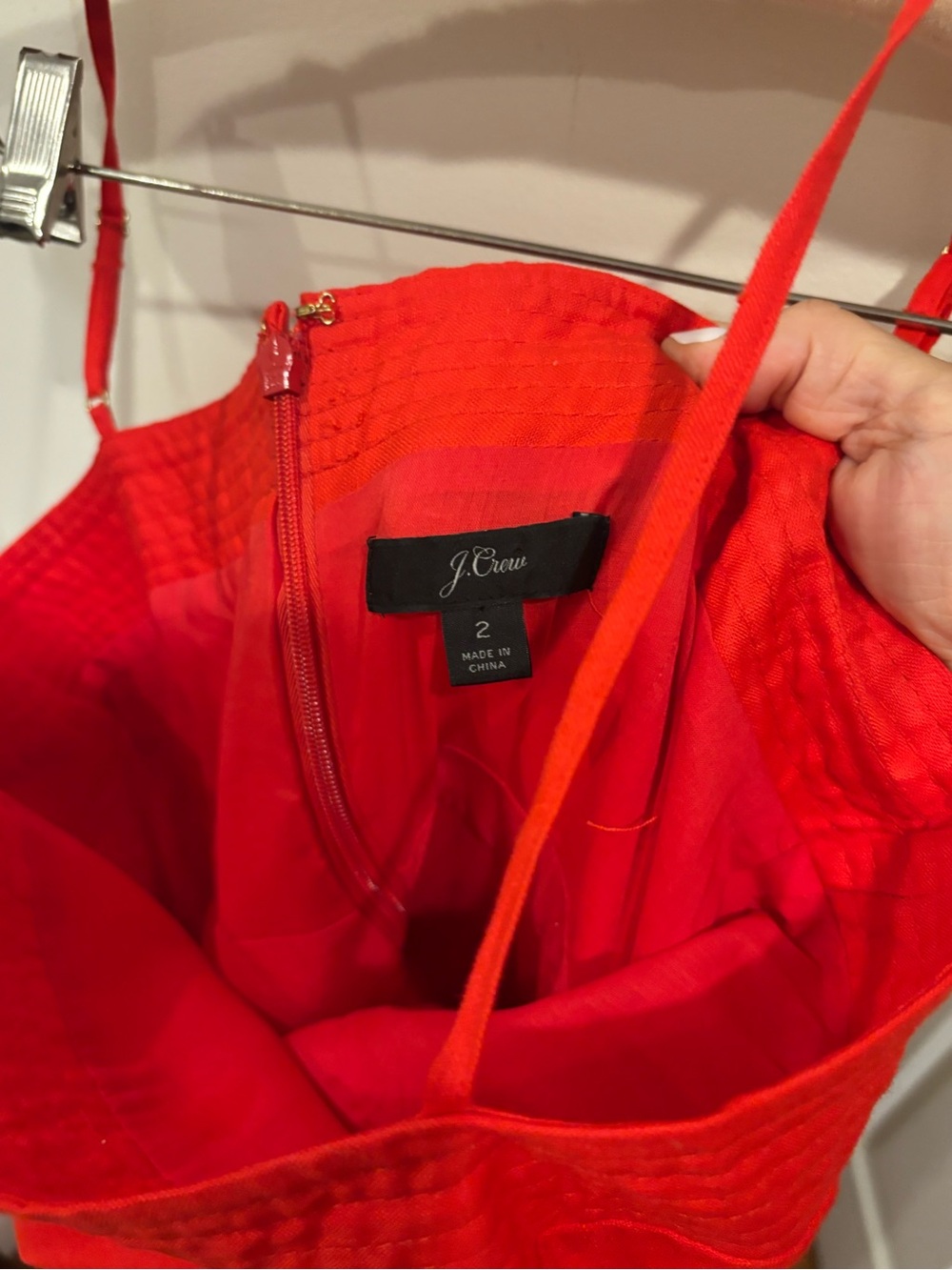 J. Crew Red Spaghetti-Strap Tie-Waist Wide-Leg Jumpsuit - Linen - Picture 7 of 7